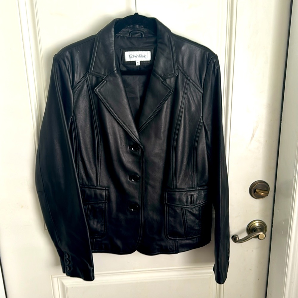 Buttery soft Calvin Klein Black Genuine Leather XL Blazer / Jacket